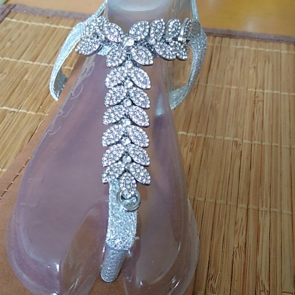 Sparkle Rhinestone Slingback Sandals - Picture 4 of 8